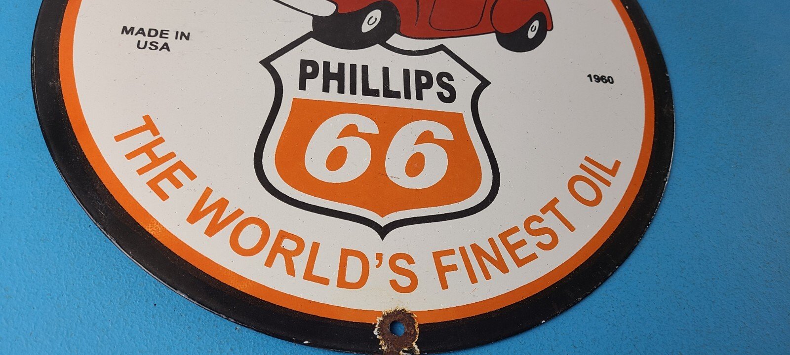 Vintage Phillips 66 Gasoline Sign - Porcelain Gas Pump Service Station Sign - Image 7