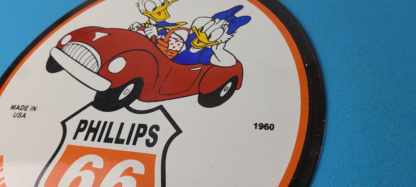 Vintage Phillips 66 Gasoline Sign - Porcelain Gas Pump Service Station Sign - Image 9