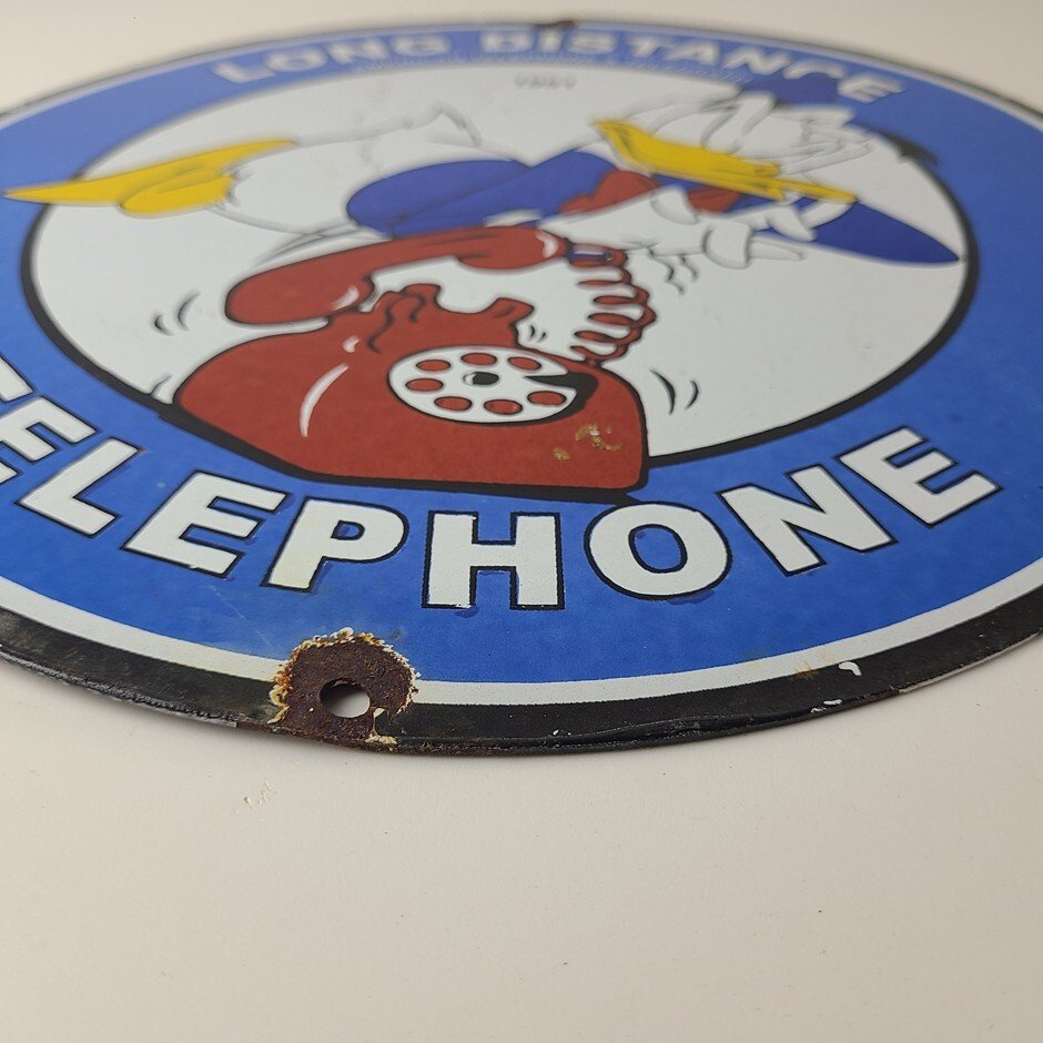 Vintage Public Telephones Sign Porcelain - Bell System Phone Booth Gas Pump Sign - Image 11