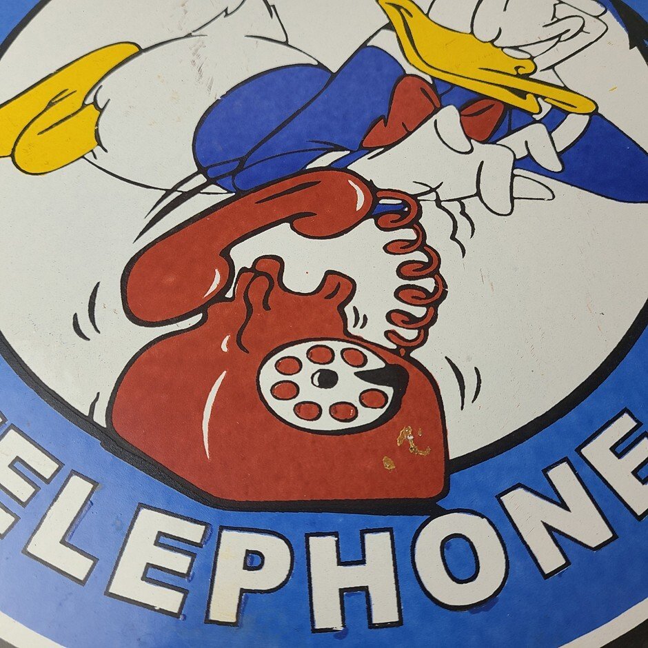 Vintage Public Telephones Sign Porcelain - Bell System Phone Booth Gas Pump Sign - Image 4