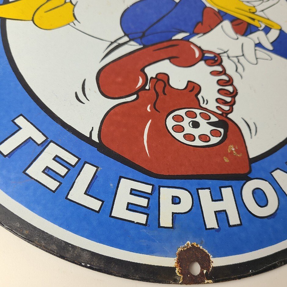 Vintage Public Telephones Sign Porcelain - Bell System Phone Booth Gas Pump Sign - Image 7