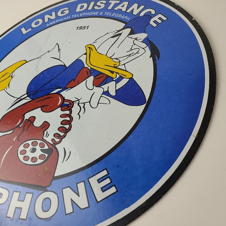 Vintage Public Telephones Sign Porcelain - Bell System Phone Booth Gas Pump Sign - Image 9