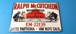 Vintage Ralph Motion Picture Sign Movie Livestock Horses Porcelain Gas Sign 305859066395