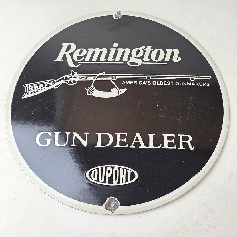 Vintage Remington Gun Dealer Porcelain Sign - Lever Rifle Logo Sign - Image 15