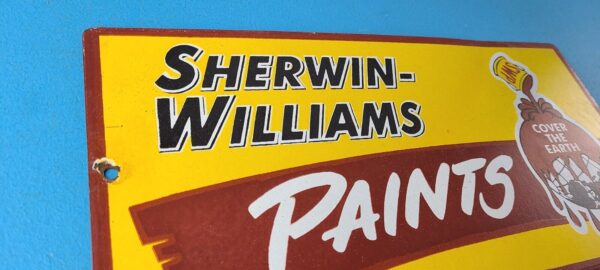 Vintage Sherwin Williams Sign Custom Paints Porcelain Gas Oil Pump Sign 305789112285 4