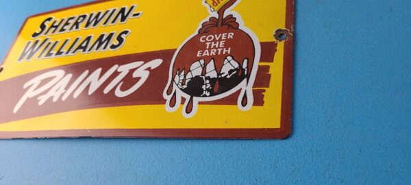 Vintage Sherwin Williams Sign Custom Paints Porcelain Gas Oil Pump Sign 305789112285 8