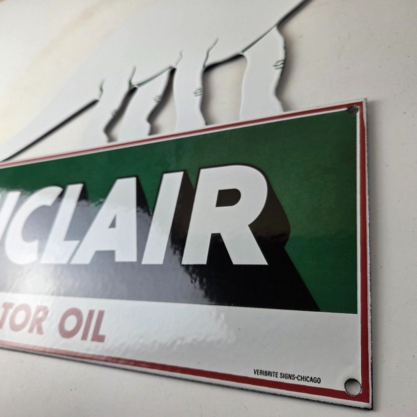 Vintage Sinclair Gasoline Sign - Dino Service Station Pump Porcelain Sign - Image 14