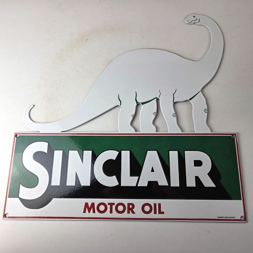 Vintage Sinclair Gasoline Sign - Dino Service Station Pump Porcelain Sign - Image 15