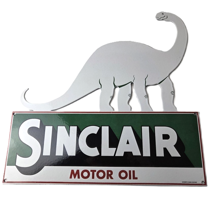 Vintage Sinclair Gasoline Sign - Dino Service Station Pump Porcelain Sign