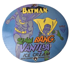 Vintage Slam Bang Ice Cream Porcelain Sign - Batman Gas Station Service Sign