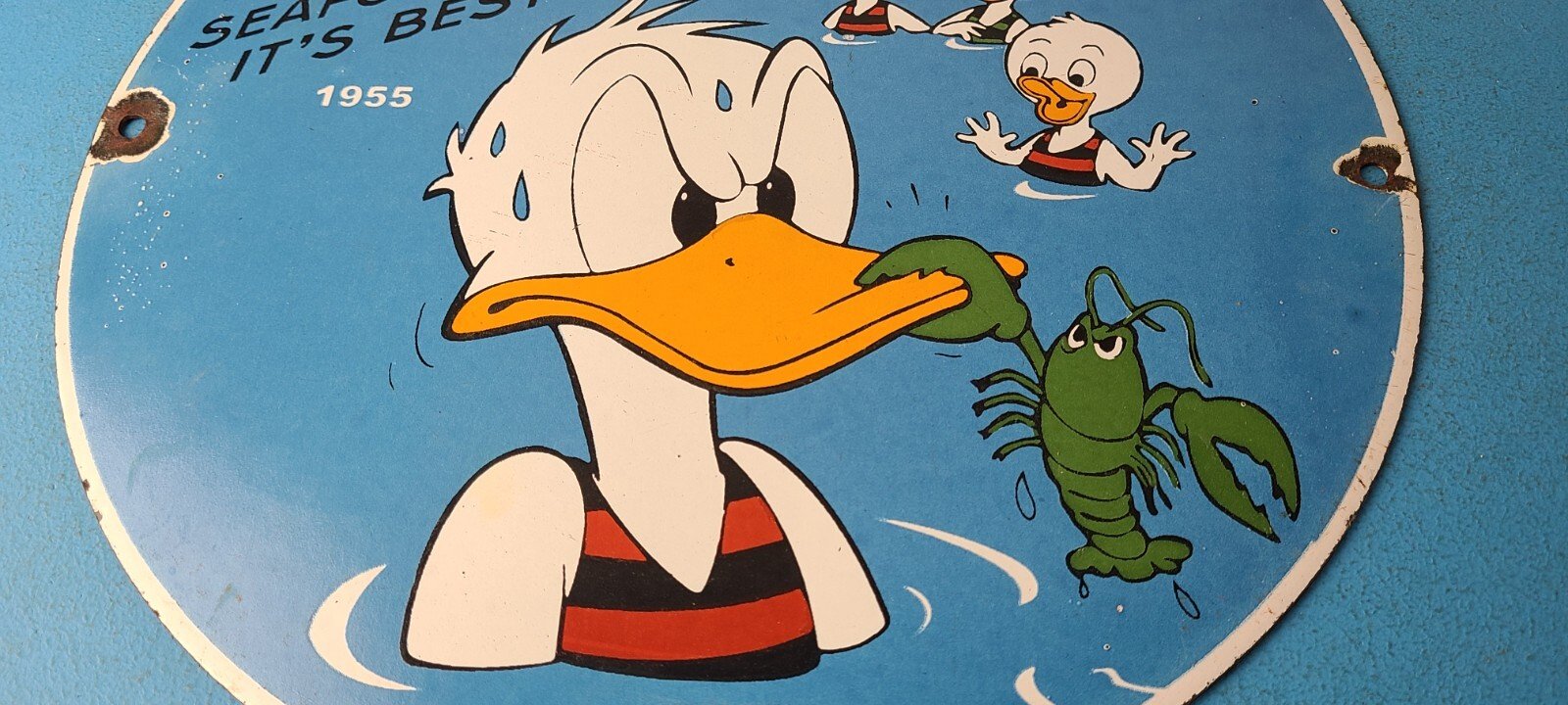 Vintage Smith & Son Sign - Fish Market Seafood Porcelain Gas Pump Sign - Image 12