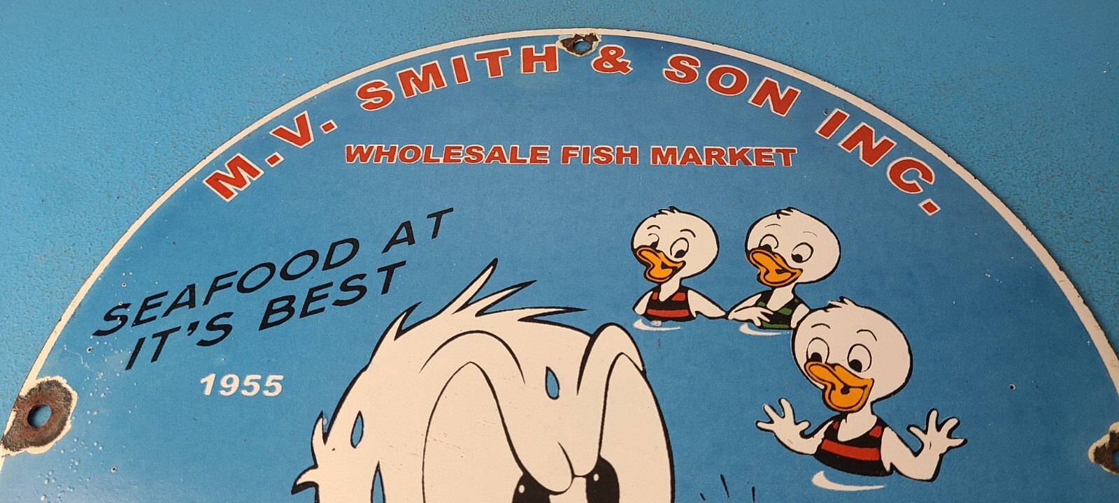 Vintage Smith & Son Sign - Fish Market Seafood Porcelain Gas Pump Sign - Image 13