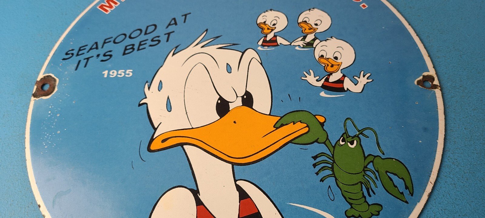 Vintage Smith & Son Sign - Fish Market Seafood Porcelain Gas Pump Sign - Image 4