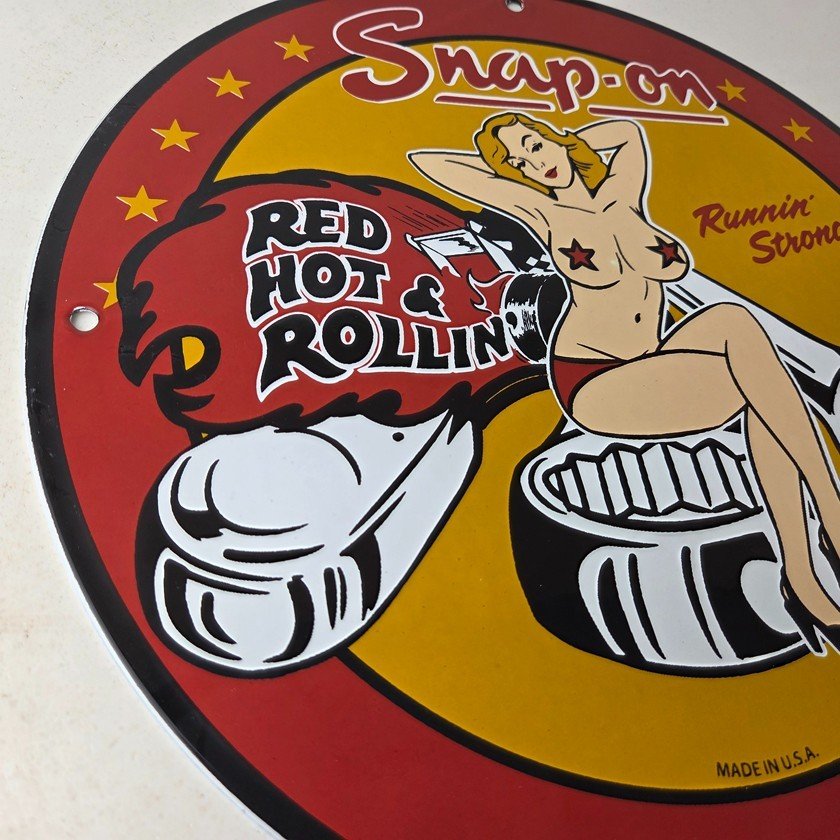 Vintage Snap-On Tools Porcelain Sign - Auto Wrench Gas Service Garage Shop Sign - Image 6