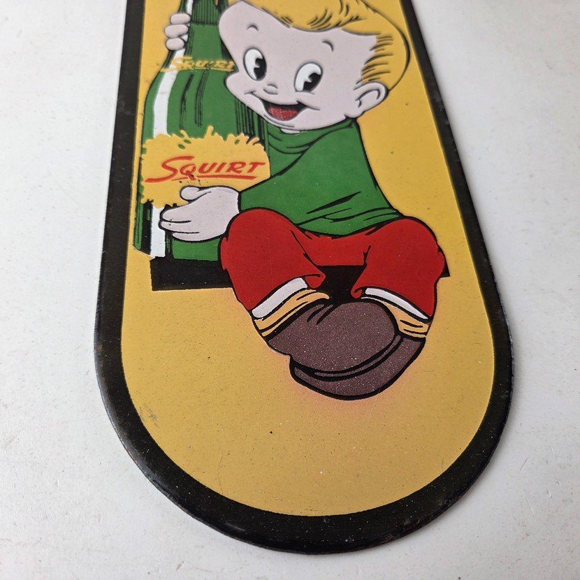 Vintage Squirt Soda Boy Sign - Gas Sales Pump Wall Service Porcelain Sign - Image 11