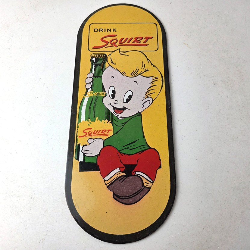 Vintage Squirt Soda Boy Sign - Gas Sales Pump Wall Service Porcelain Sign - Image 15