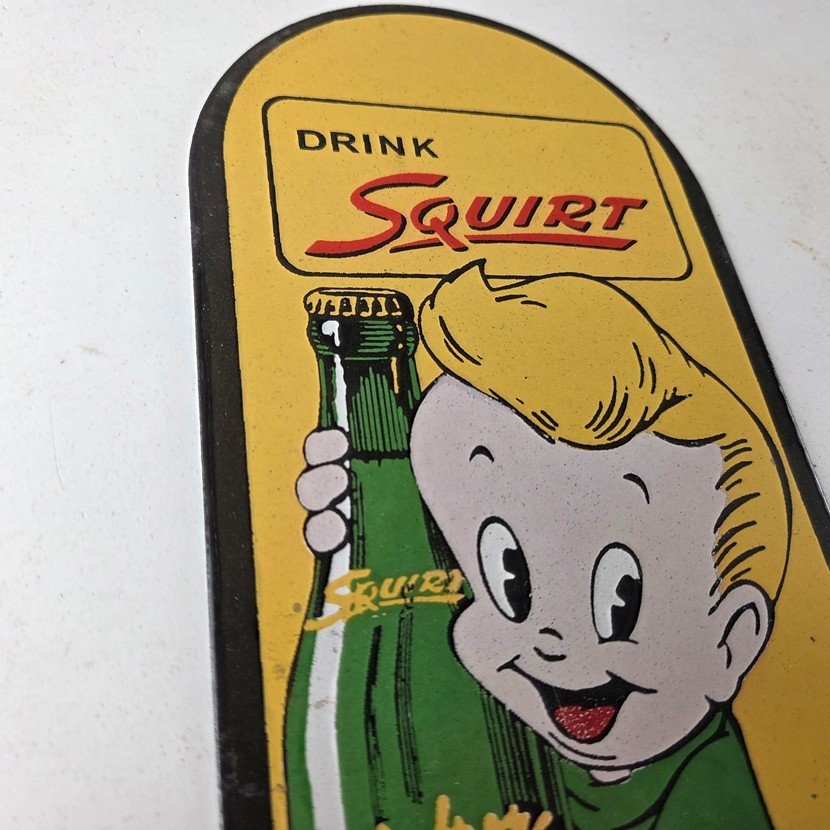 Vintage Squirt Soda Boy Sign - Gas Sales Pump Wall Service Porcelain Sign - Image 5