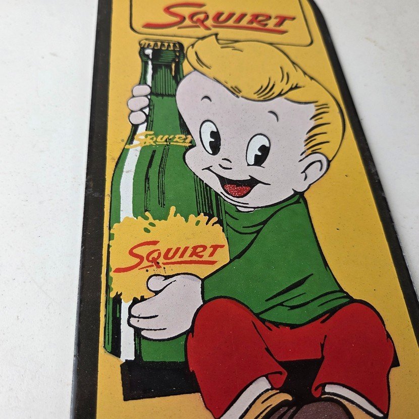 Vintage Squirt Soda Boy Sign - Gas Sales Pump Wall Service Porcelain Sign - Image 6
