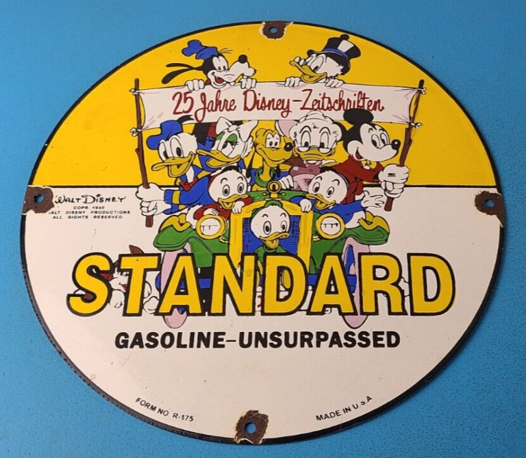 Vintage Standard Gasoline Sign Gas Oil Pump Plate Porcelain Sign 306072971705