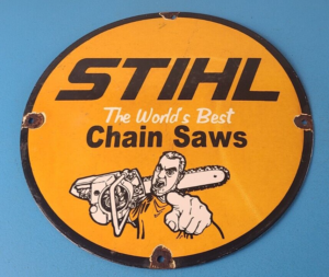 Vintage Stihl Chainsaw Sign Porcelain Metal Store Display Advertising Gas Sign 305847024195