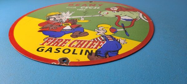 Vintage Texaco Gasoline Sign Gas Pump Plate Porcelain Beany Cecil Cartoon Sign 305778731395 10