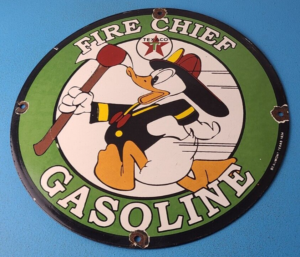 Vintage Texaco Sign Fire Chief Gas Pump Porcelain Sign 305895879275