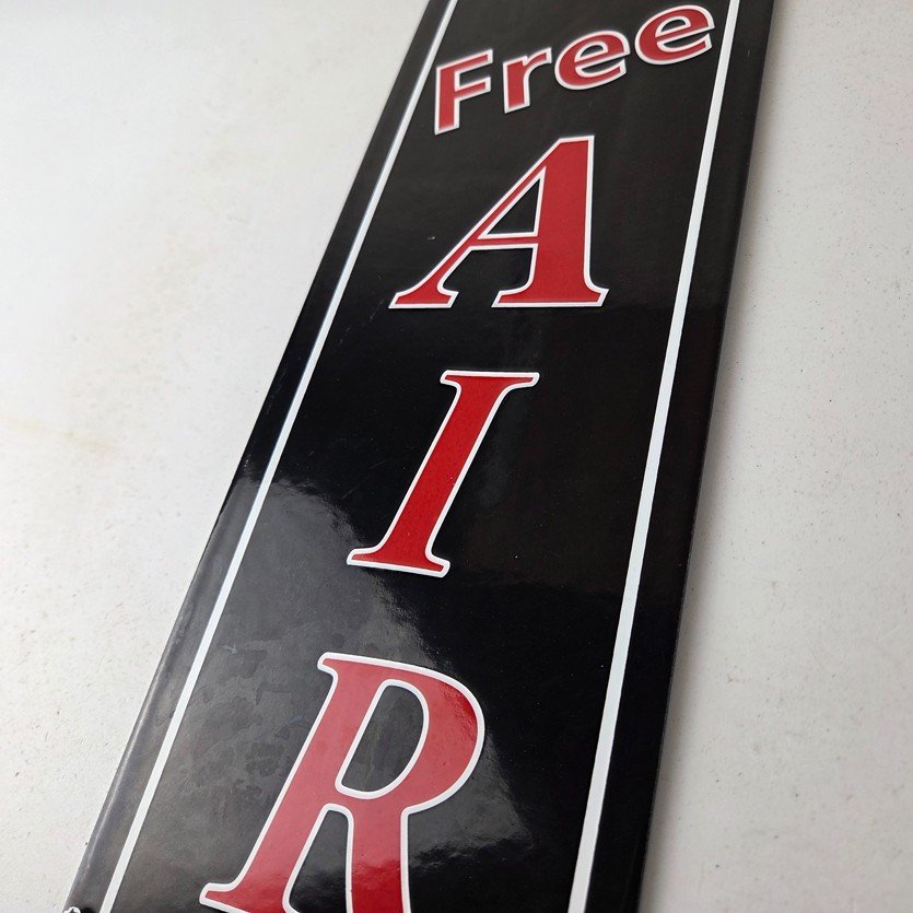 Vintage Texas Sign - Free Air Texaco Gasoline Pump Shop Porcelain Sign - Image 13