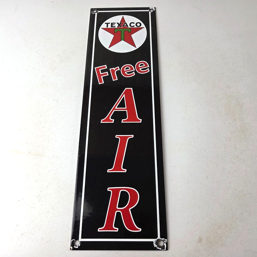 Vintage Texas Sign - Free Air Texaco Gasoline Pump Shop Porcelain Sign - Image 15