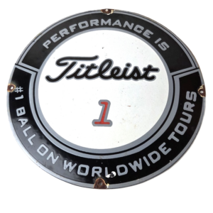 Vintage Titleist Golf Sign - #1 Ball Golfing Dealer Porcelain Gas Pump Sign
