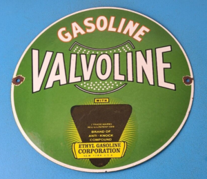 Vintage Valvoline Motor Oil Sign Gas Pump Service Station Porcelain Sign 306040643675