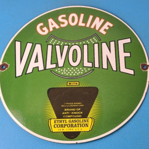 Vintage Valvoline Motor Oil Sign - Gas Pump Service Station Porcelain Sign