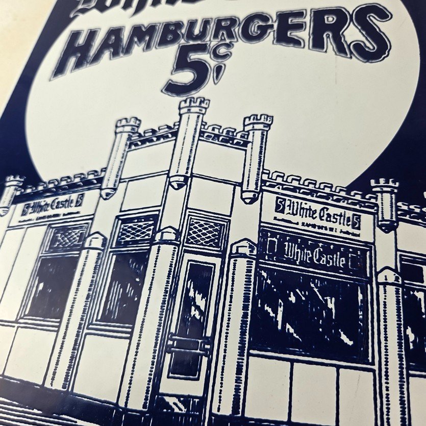 Vintage White Castle Porcelain Sign - Food Burgers Restaurant Drive Thru Sign - Image 4
