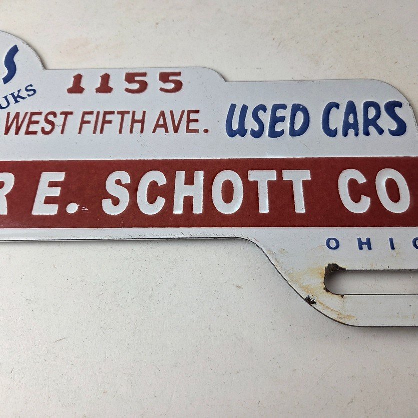 Vintage Willys Jeeps Sign Topper - Auto Used Gas Porcelain License Plate Topper - Image 4