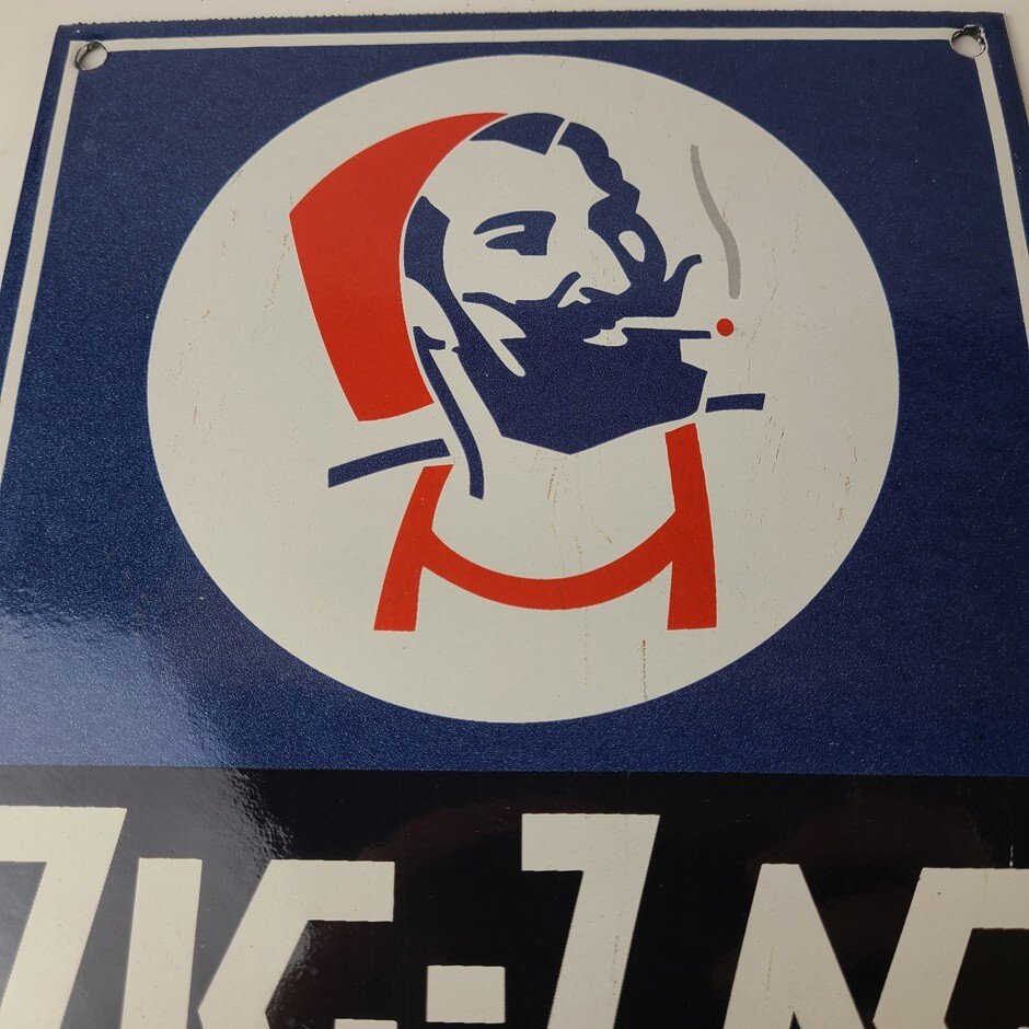 Vintage Zig-Zag Cigarette Papers Sign - Porcelain Tobacco Gas Pump Plate Sign - Image 3