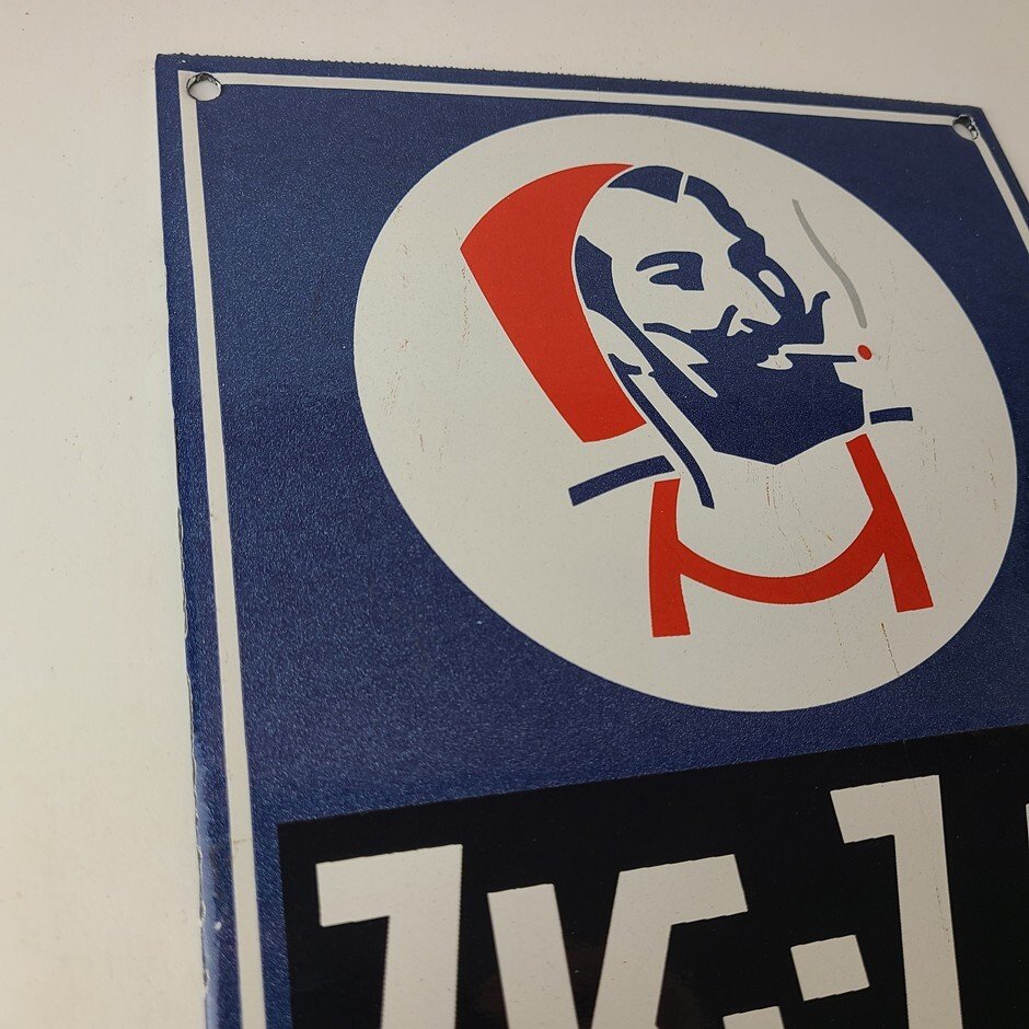 Vintage Zig-Zag Cigarette Papers Sign - Porcelain Tobacco Gas Pump Plate Sign - Image 5