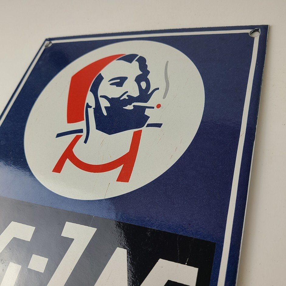 Vintage Zig-Zag Cigarette Papers Sign - Porcelain Tobacco Gas Pump Plate Sign - Image 8