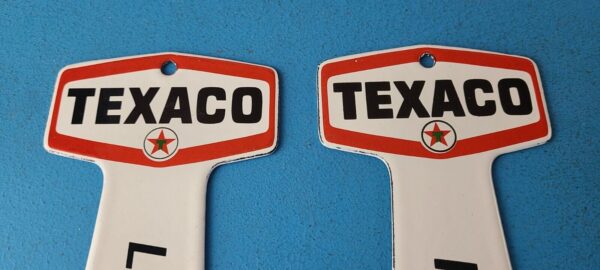 2 Vintage Texaco Gasoline Signs Rest Rooms Men Women Key Gas Porcelain Sign 305774144626 12