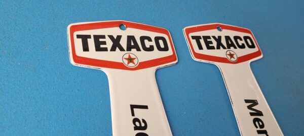 2 Vintage Texaco Gasoline Signs Rest Rooms Men Women Key Gas Porcelain Sign 305774144626 4