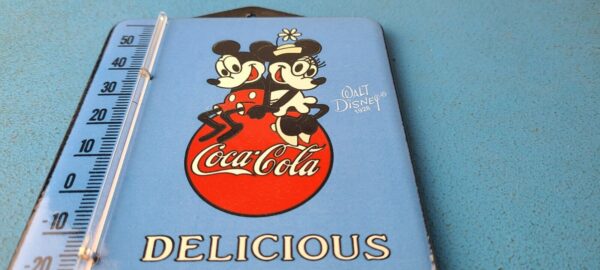 VINTAGE COCA COLA PORCELAIN MICKEY SODA BOTTLE SODA REFRESH AD SIGN THERMOMETER 305217222436 11