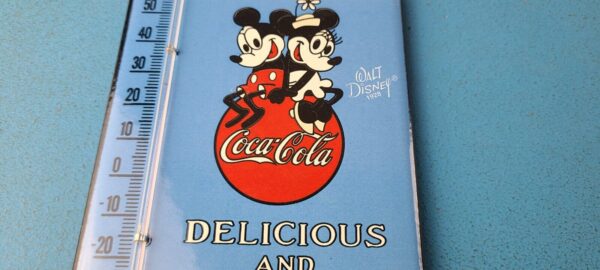 VINTAGE COCA COLA PORCELAIN MICKEY SODA BOTTLE SODA REFRESH AD SIGN THERMOMETER 305217222436 3