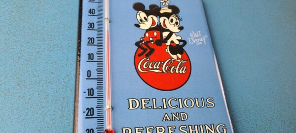 VINTAGE COCA COLA PORCELAIN MICKEY SODA BOTTLE SODA REFRESH AD SIGN THERMOMETER 305217222436 5