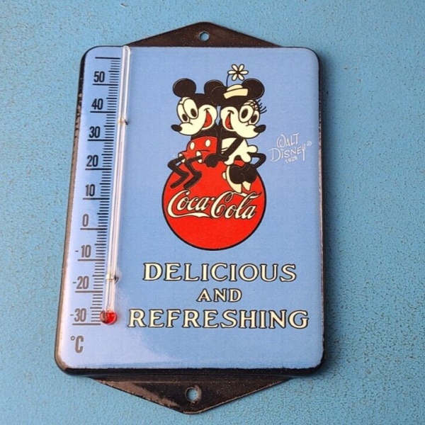 VINTAGE COCA COLA PORCELAIN MICKEY SODA BOTTLE SODA REFRESH AD SIGN THERMOMETER 305217222436