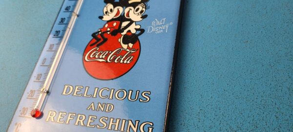VINTAGE COCA COLA PORCELAIN MICKEY SODA BOTTLE SODA REFRESH AD SIGN THERMOMETER 305217222436 8