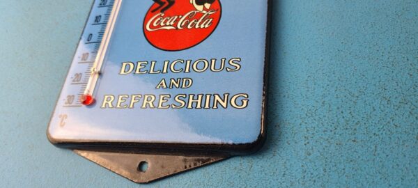 VINTAGE COCA COLA PORCELAIN MICKEY SODA BOTTLE SODA REFRESH AD SIGN THERMOMETER 305217222436 9