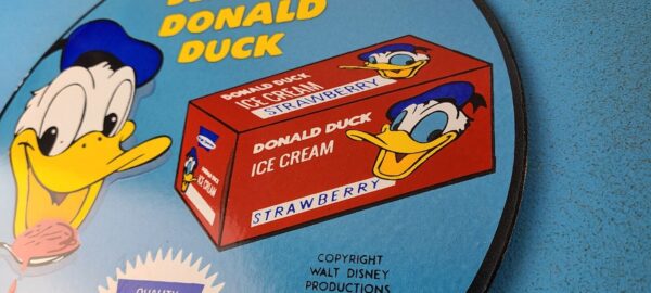 VINTAGE DONALD DUCK ICE CREAM PORCELAIN GAS PUMP PLATE SERVICE STATION SIGN 305238367746 8