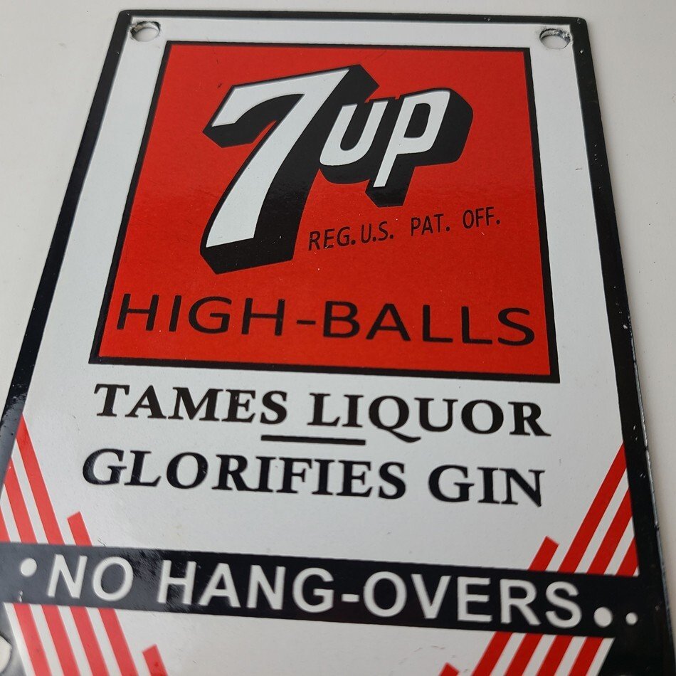 Vintage 7 Up Soda Sign - Porcelain General Store Gas Oil Pump Liquor Sign - Image 11