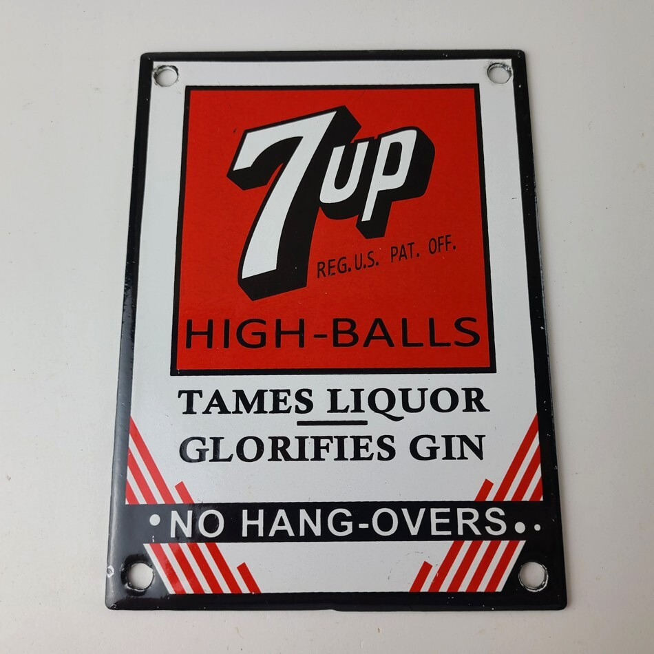Vintage 7 Up Soda Sign - Porcelain General Store Gas Oil Pump Liquor Sign - Image 12