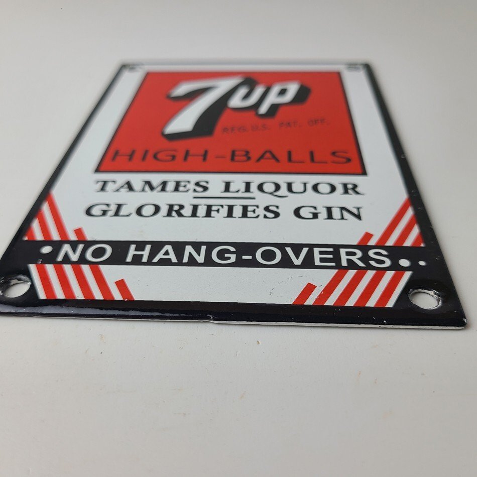 Vintage 7 Up Soda Sign - Porcelain General Store Gas Oil Pump Liquor Sign - Image 10