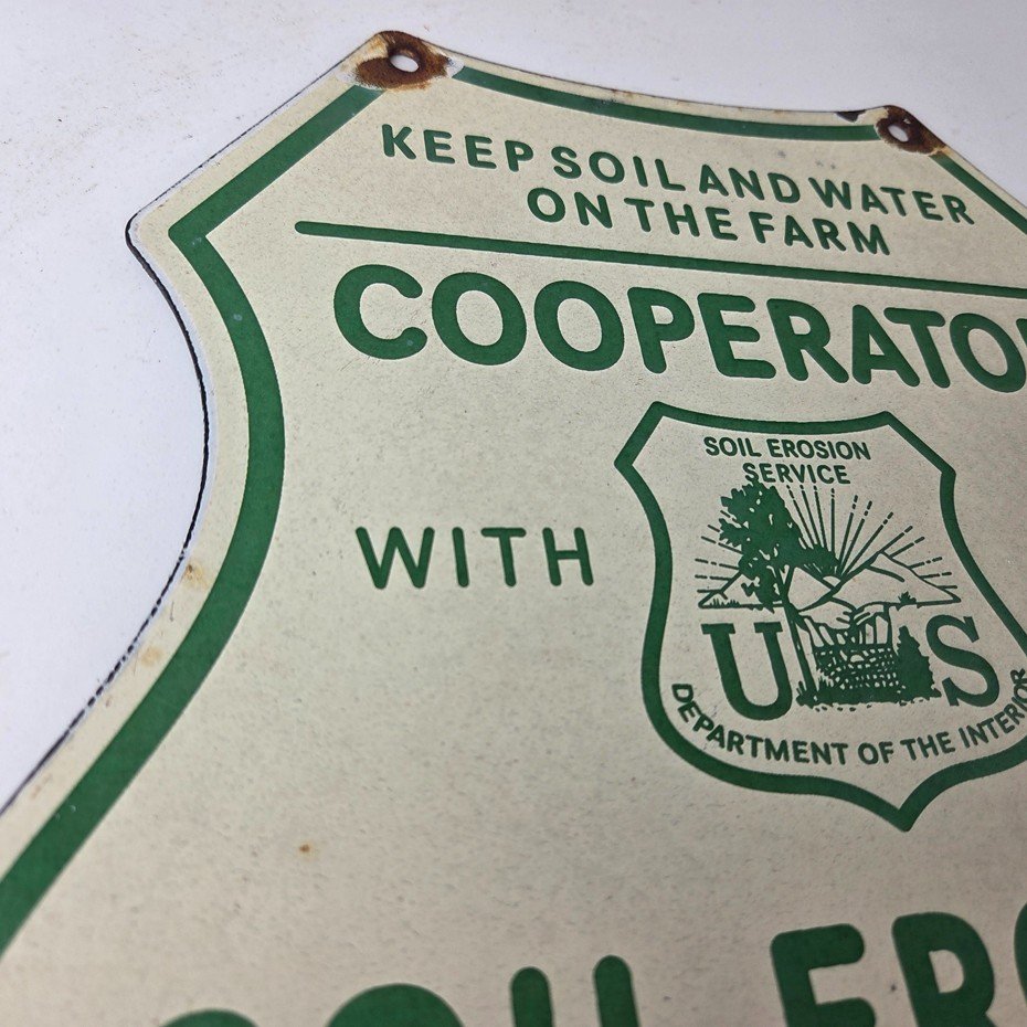 Vintage AG Department Sign - Forest Service Soil Erosion Gas Pump Porcelain Sign - Image 5