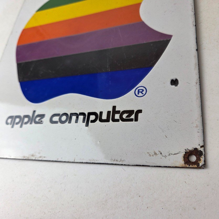 Vintage Apple Computers Sign - Authorized Dealer Service Gas Porcelain Sign - Image 14